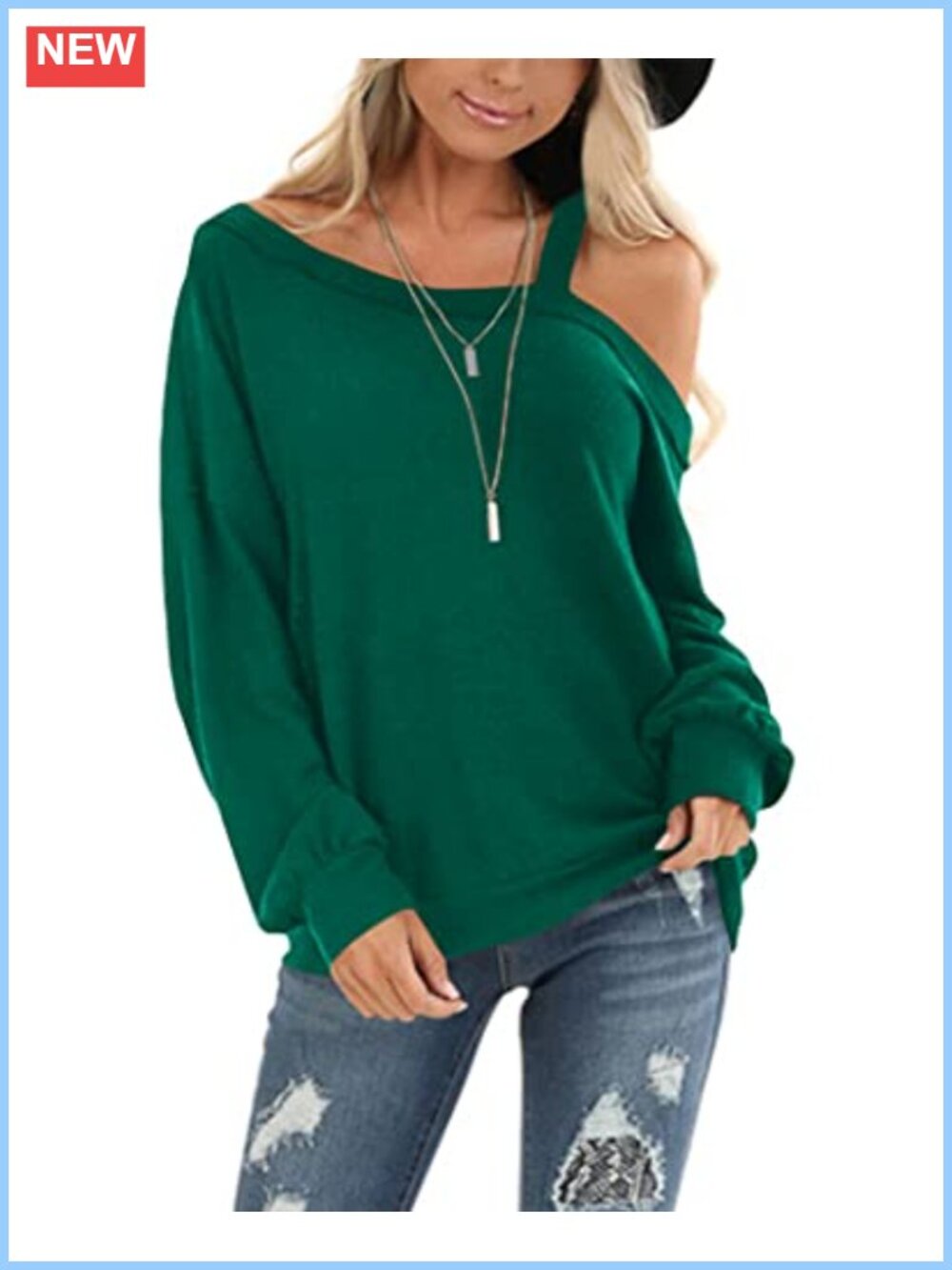 Oversized Cold Shoulder Sweater One Shoulder Strappy Knit Pullover Top